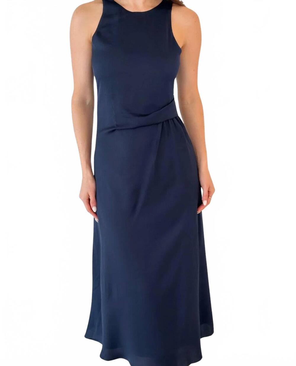 NEW GREYLIN tessie slip midi dress in navy